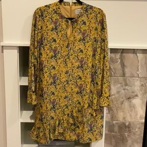 Madewell x Karen Walker Vibrant Silk Floral Long Sleeve Dress